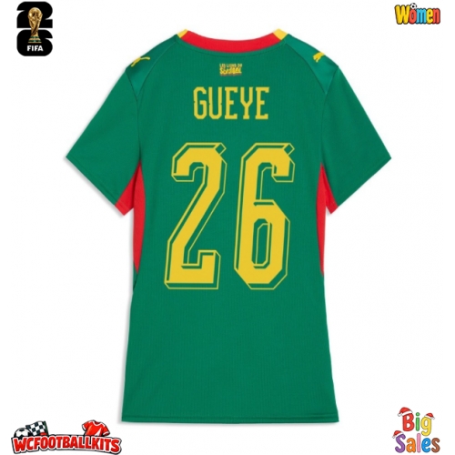 Senegal Pape Gueye #26 Replica Away Stadium Shirt for Women World Cup 2026 Short Sleeve